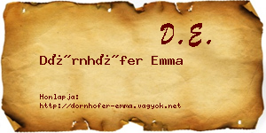 Dörnhöfer Emma névjegykártya